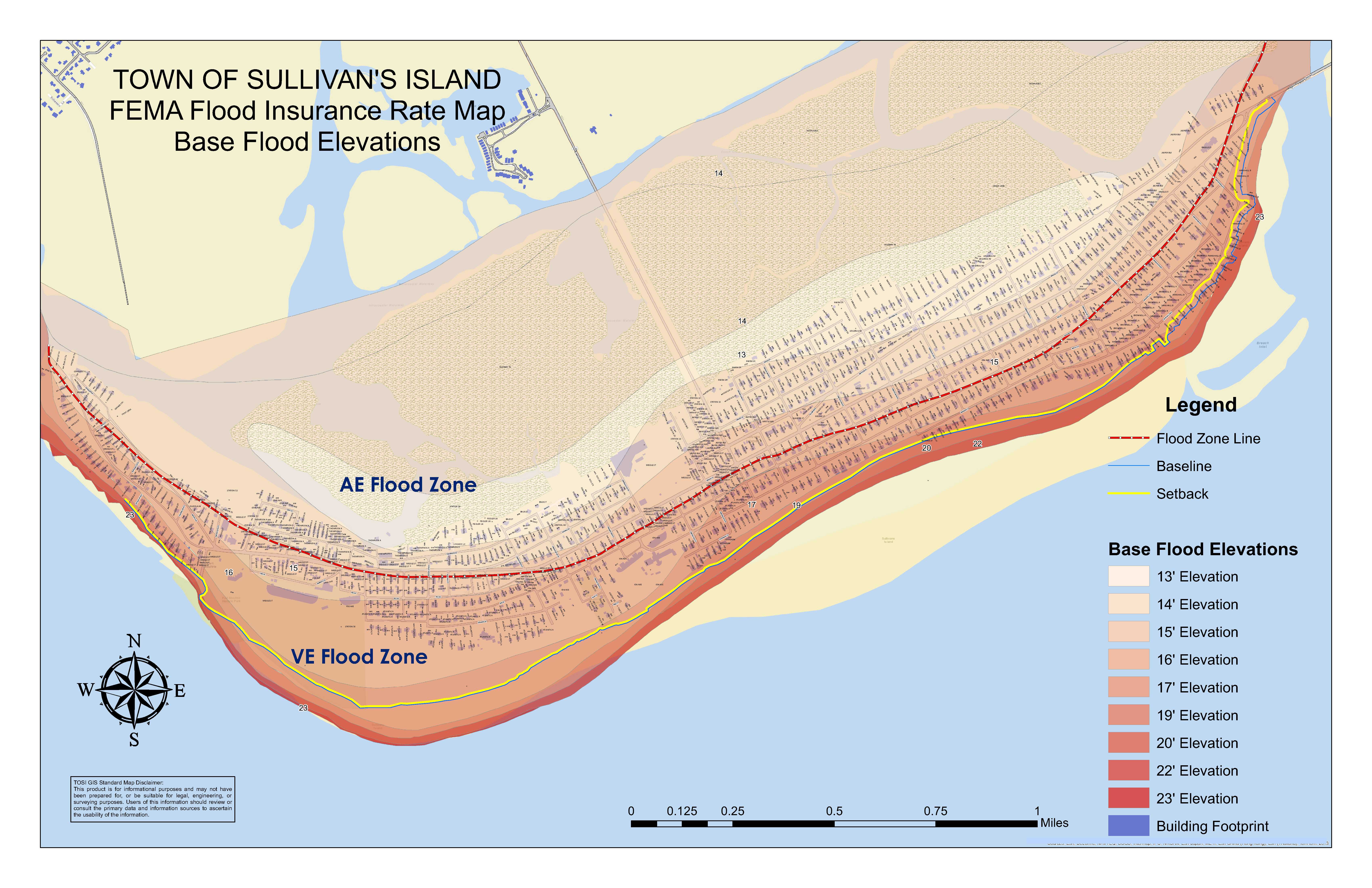 Town of Sullivan's Island Base Flood Elevation Map (PIC)