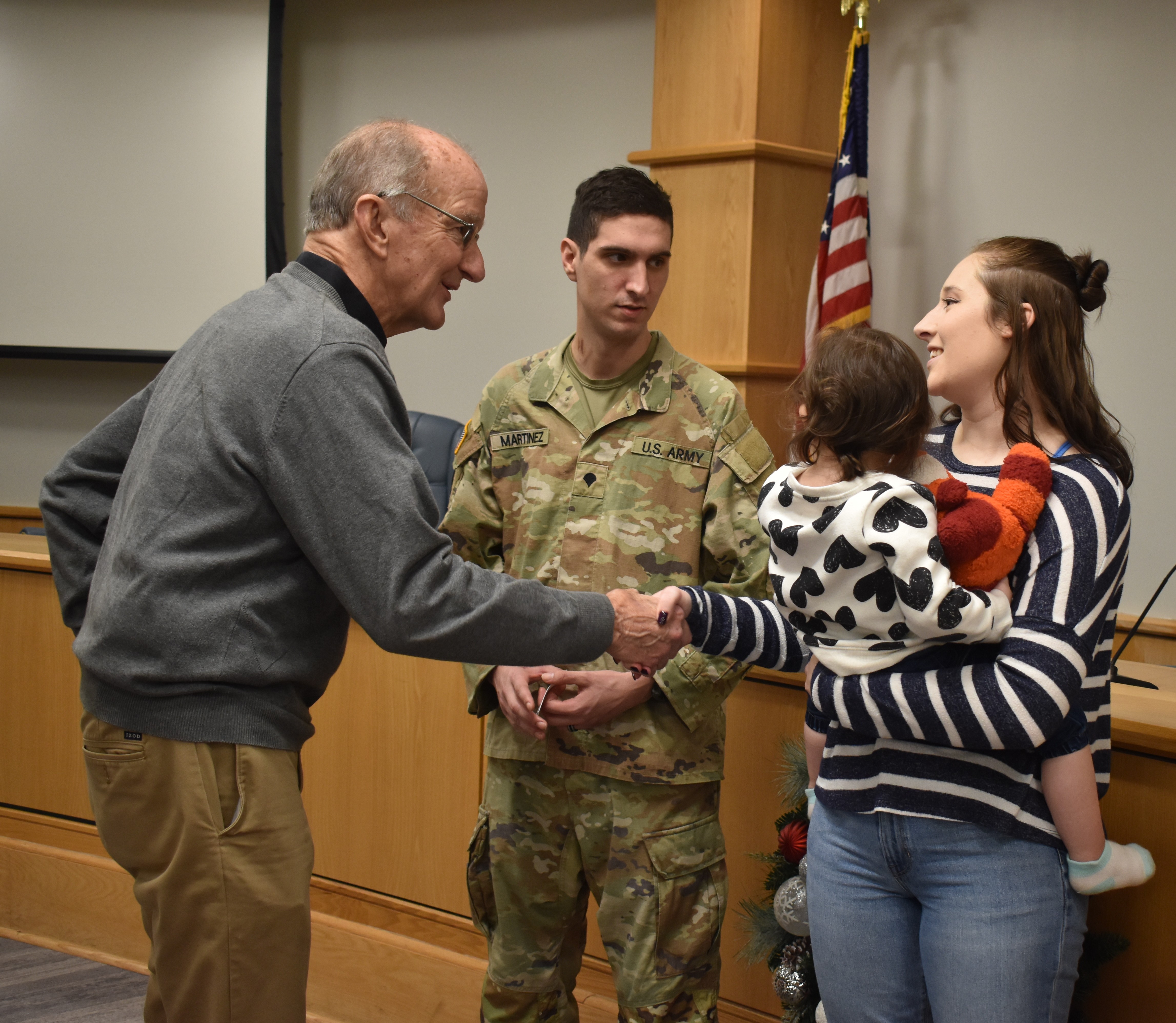 Mayor Pat O'Neil with Lt Martinez and Family